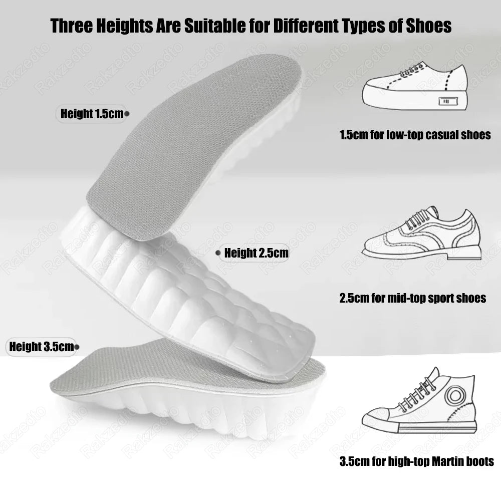 EVA Memory Foam Insoles Height Increase for Man Woman Shoes Heel Lift Inserts for Sneakers Comfort Sole With Arch Support Insole