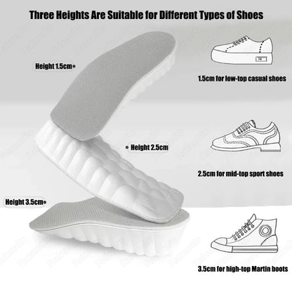 EVA Memory Foam Insoles Height Increase for Man Woman Shoes Heel Lift Inserts for Sneakers Comfort Sole With Arch Support Insole