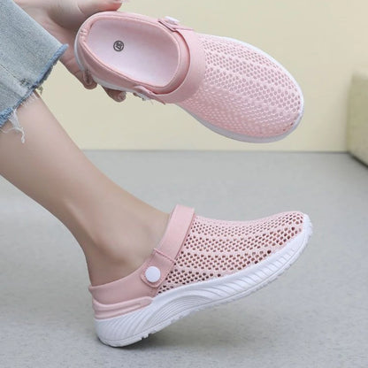 On Beach Sandals Hollow Breathable Slides Low Heel Soft Woman Slippers Clappers Slip-resistant Shoes for Women Original H Sandal