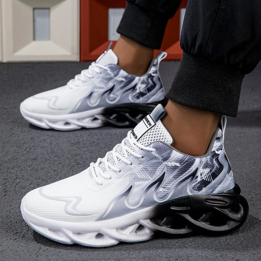 Lightweight Mesh Breathable Comfortable Flat Soft Tennis Shoes Summer Lace-up Sneakers