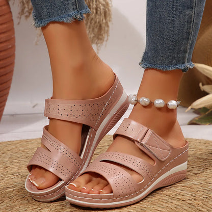 New Summer Shoes Women Heels Sandals Summer Slippers Femme Casual Wedges Heeled Footwear Female