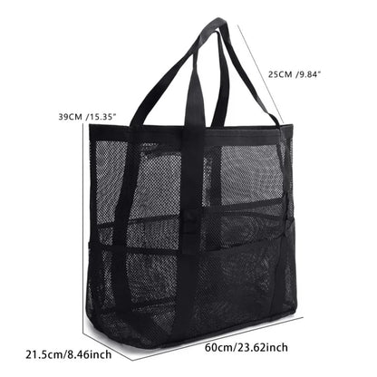Picnic Beach Bag Women Mesh Transparent Swim Storage High Capacity Shopping Bags Tote