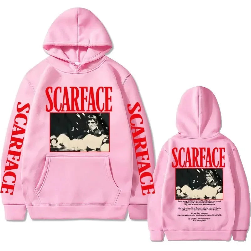 Vintage 90s Movie Scarface Tony Montana Hoodie Men Casual Vintage Pullover Man Hip Hop Hoodies Mens Fashion Oversized Sweatshirt