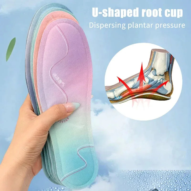 Summer Cooling Insoles for Men Women Leather Shoes Breathable Sweat Absorbing Herbal Antibacterial Deodorant Comfort Foot Pads