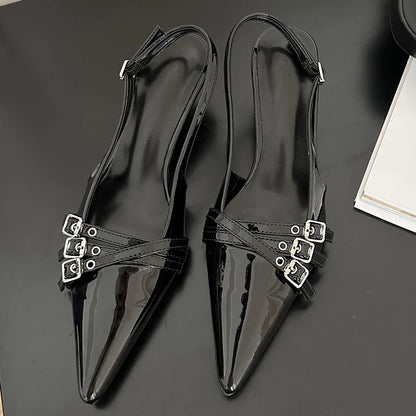 New High Heels Sandals Women Shoes Spring Summer Footwear Pointed Toe Party Ladies Shoes Fashion Buckle Strap Female Pumps