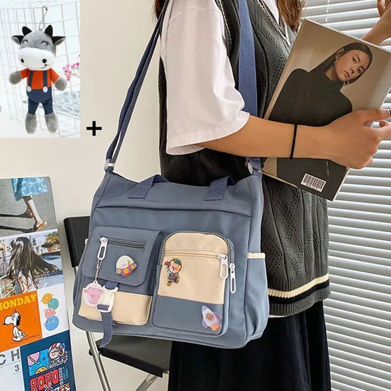 Nylon Waterproof Canvas Women Handbags Shoulder Bag Japanese Ladies Messenger Bag Student School Crossbody Bags for Girl Satchel