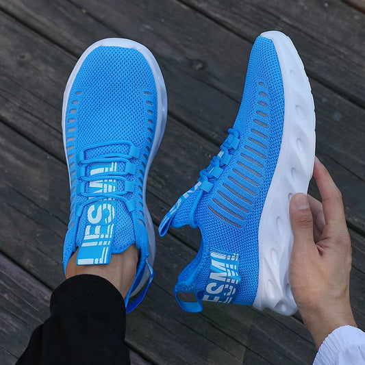 Men Ultra Lightweight Mesh Sneakers Breathable Quick Dry Fabric Stylish Hollow Out Design Sneakers Modern Casual Summer Footwear