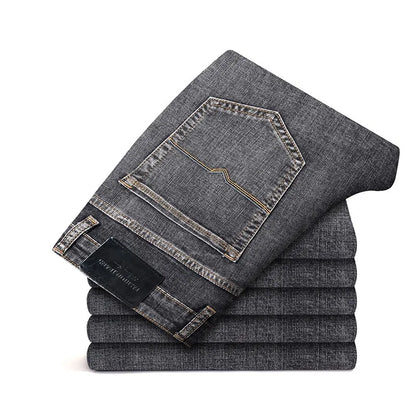 2025 Spring Summer Men's Business Straight  Loose Fit Jeans High Quality Classic Style Fashion Denim Pants