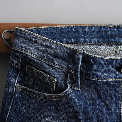 Fashion 2022 Social Spirit Guy Cowboy Stretch New Denim Jeans Man's Trendy Trousers Brand Jean Slim Homme Pencil Pants Men
