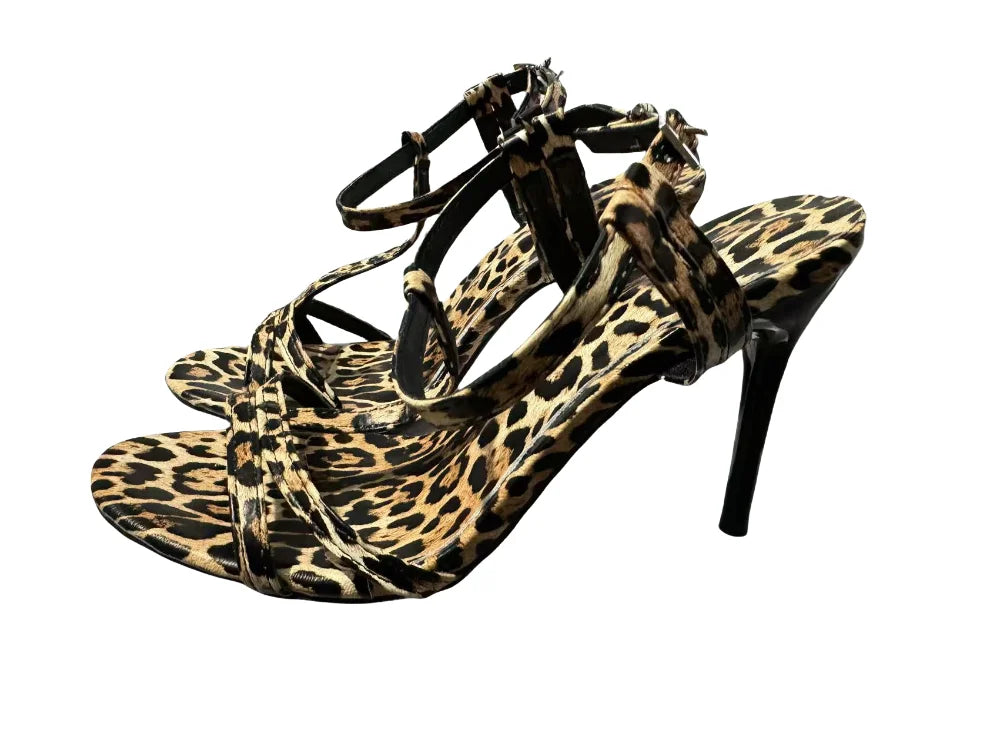High Heels Leopard Women Sandals Elegant Fashion Shoes Sexy Dress Summer Pumps 2025 Designer Slippers Luxury Zapatos De Mujer