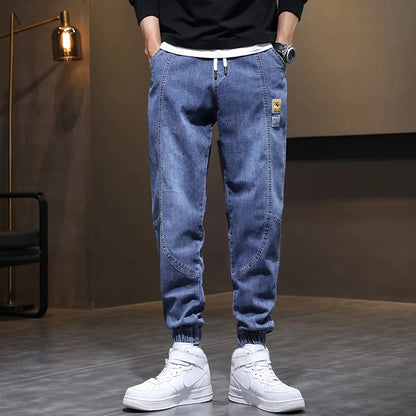 New Men's Cuffed Jeans, Trendy Cargo Harem Pants, Versatile Long Pants, Sizes M - 5XL