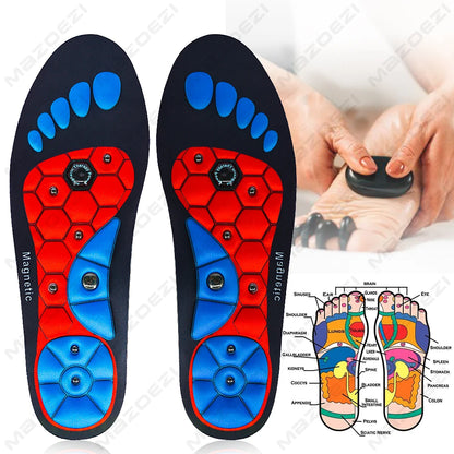 Sport Magnetic Therapy Massage Insoles for Shoes Foot Acupressure Soft Shock Absorption Deodorant Running Unisex Orthopedic Pads