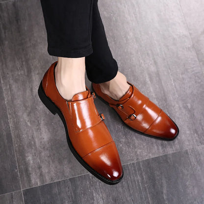 New Designer British Retro Fashion Monk Strap Oxford Shoes Moccasins Wedding Prom Homecoming Party Footwear Zapatos Hombre