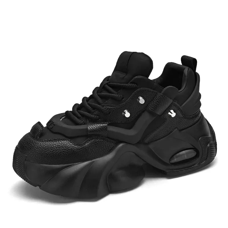 Men Chunky Sneakers Platform Shoes Outdoor Comfortable Sports Shoes for Men Lace Up Tennis Shoe New Height Increasing Male Shoes