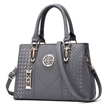 Women's Handbag Metal Hollow Carving Decor Shoulder Bag Fashion Purse Leather Bag Large Capacity Handbag Satchel Bag Mom's Bag