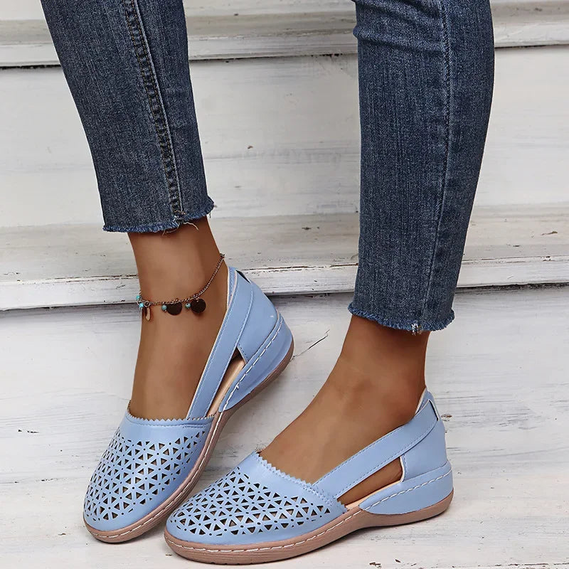 New Women Wedges Sandals Hollow Out Vintage Woman Shoes Slip on Casual Sewing Ladies Sandal Female Summer Zapatos Muje