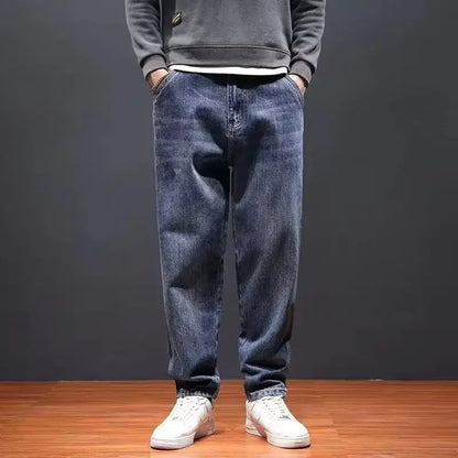 with PocketsJeans for Men Cropped 2025 Fashion Trousers Xs Cotton Classic Y 2k Vintage Grunge Y2k Regular Goth Man Cowboy Pants