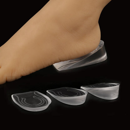 1 Pair Silicone invisible insole， Upgrade and Widen Height Increase Insoles, Gel Shoe Heels Inserts for Leg Length