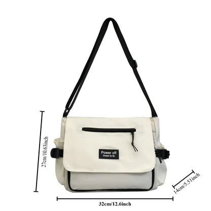Japanese Harajuku Crossbody Bags Women 2025 Preppy Style Patchwork Color Shoulder Bag Collage Student Messenger Bag Handbags