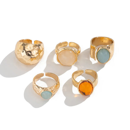 Elegant Fashion Acrylic Embedded Ring for Ladies Lightweight Luxury Matchable Jewelry Accessory