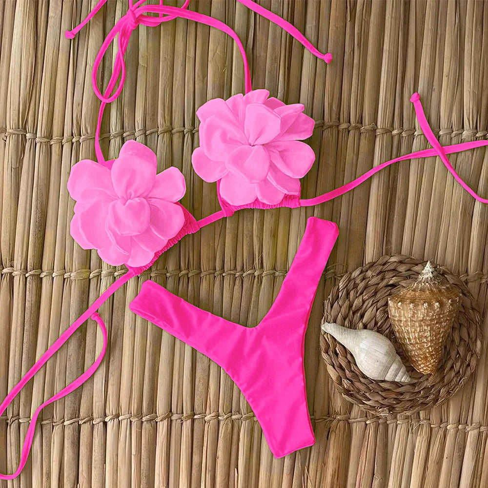 Sexy Floral Micro Bikini 2025 Women Swimsuit Female Swimwear Thong Bikinis Set Brazilian Beach Wear Bathing Suit Biquini