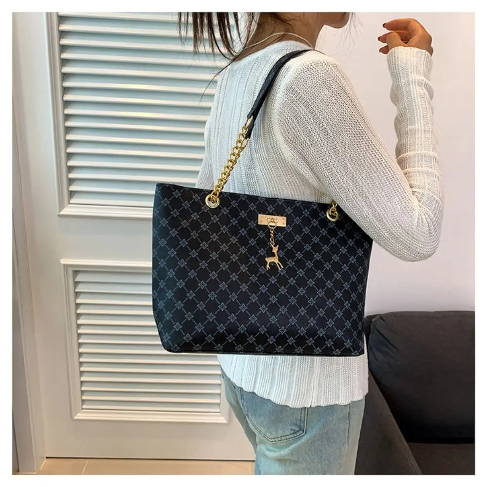 Trendy Shopping Bag Purse Women Luxury Design Tote Bag  Large Capacity Handbag Fashion Printing Shoulder Bag