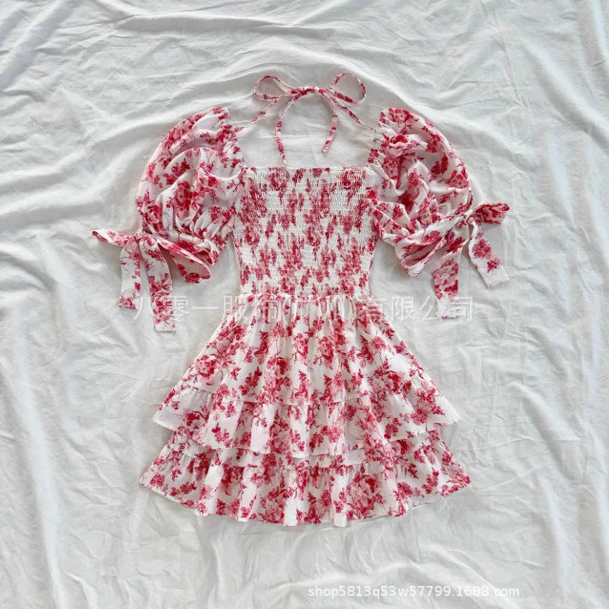 new summer dresses 2025 vestidos para mujer fashion floral printed dress A-line beach vacation dress short dresses for woman