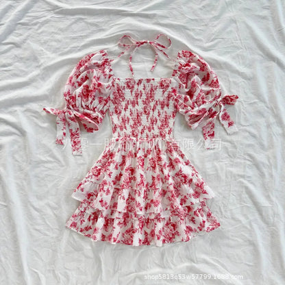 new summer dresses 2025 vestidos para mujer fashion floral printed dress A-line beach vacation dress short dresses for woman