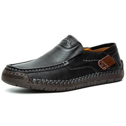 Handmade Leather Men Shoes Casual Comfortable Men Loafers Slip On Leather Shoes Men Flats Hot Sale Moccasins Walking Shoes Man