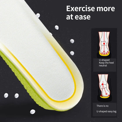 1Pair Sports Shock Absorption Insole for Feet Height Increase Templates Men Women Shoes Insoles 1.5cm/2.5cm/3.5cm Growing Sole