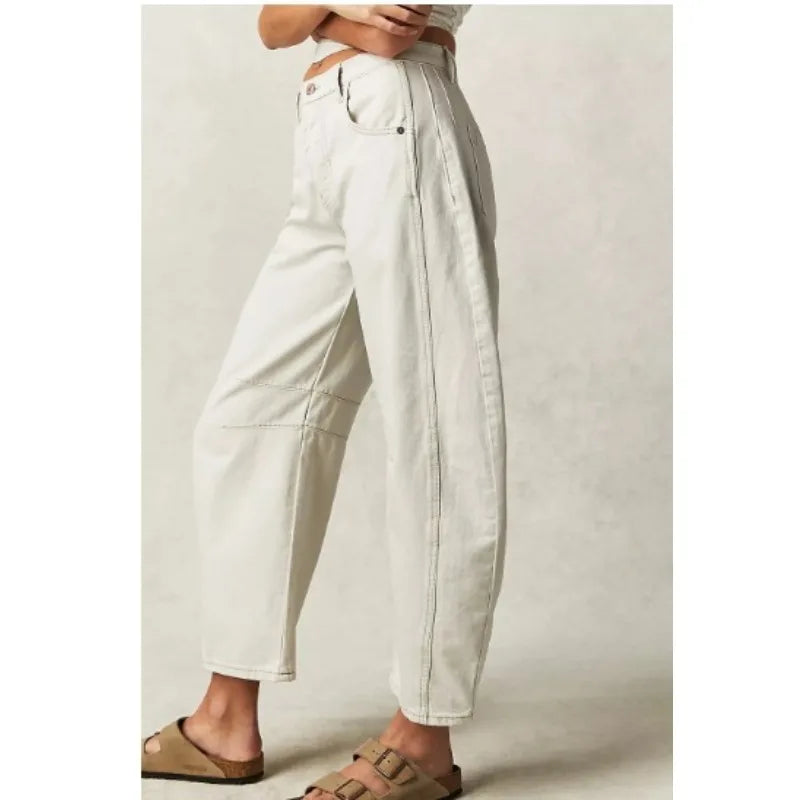 2025 NEW Loose Mid-Low Waist Washed Women's Jeans High Waist Wide Leg Pants Comfortable Casual Denim Jeans