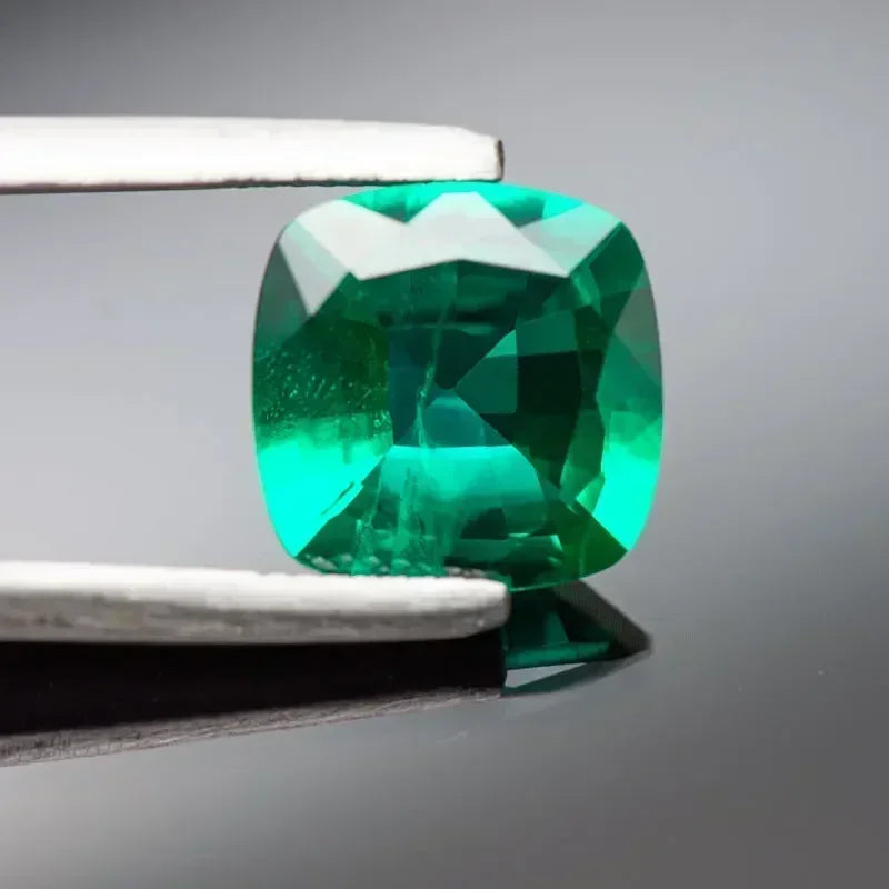 Emerald Square Cushion Shape  Green ColorLab Grown Gemstone for Diy Jewelry Rings Pendants Making Material