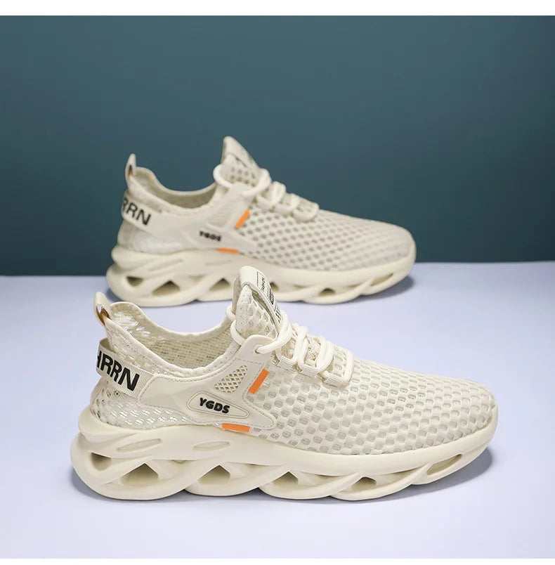 Mesh Breathable Men's Shoes Summer Thin Lightweight Mesh Shoes Men's Sandals Hollowed Out Large Mesh Casual Running Sports Shoes