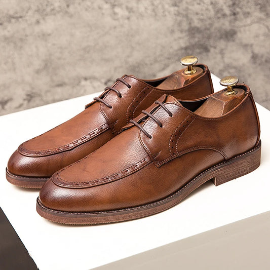 High Quality Formal Shoes Male Classic Business British Wedding Social Leather Shoes Male Brogue Men’s Dress Leather Man Loafers