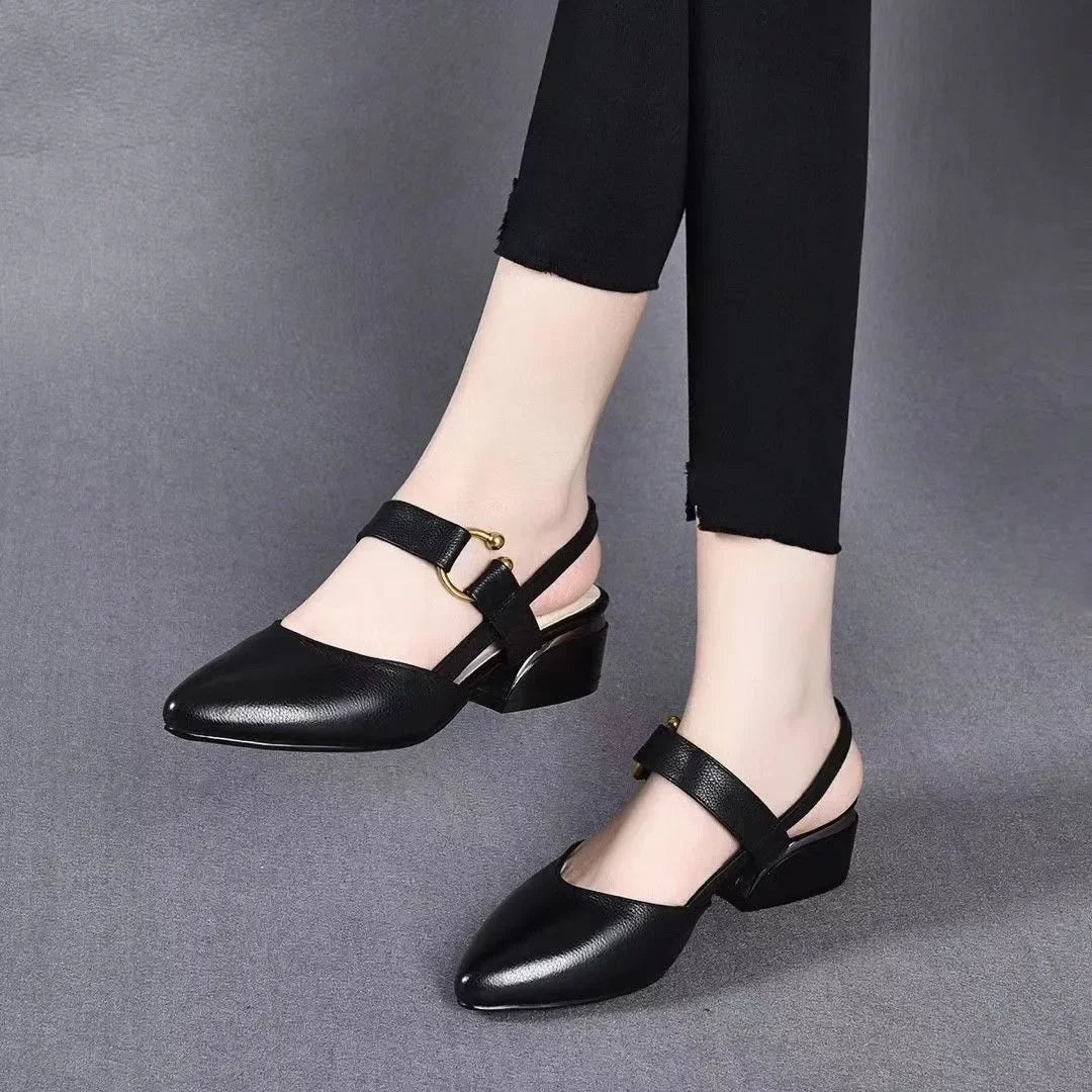 Women Light Weight Yellow Open Toe Comfort Spring Summer High Heel Shoes Lady Elegant Black Sandals for Home & Beach E1105