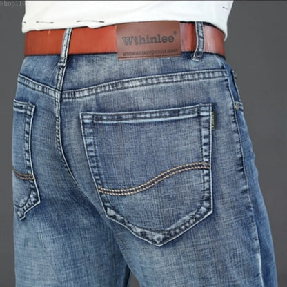 2025 New High-Quality Denim Pants for Men - Spring Men's Pants - Men's Business Straight-Fitting Loose Elasticated Casual Pants