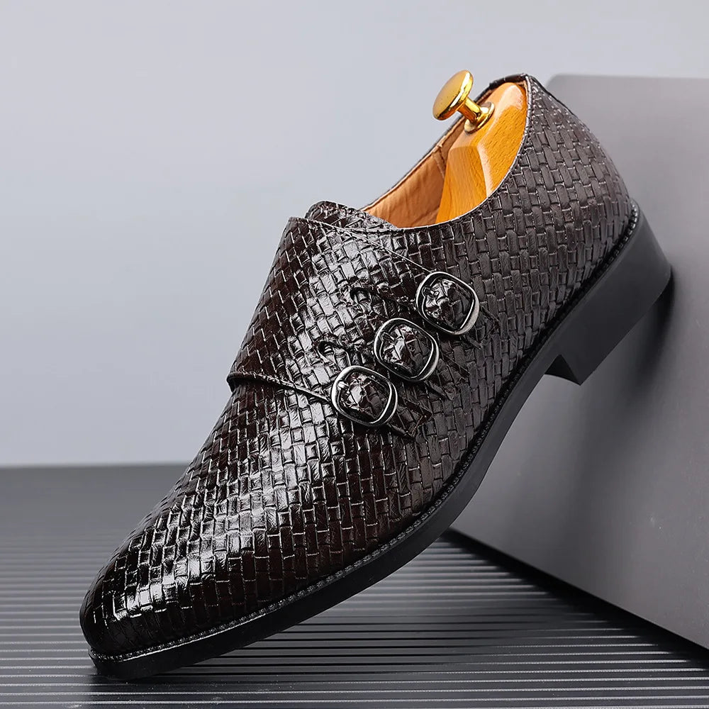 Knit Men's Leather Shoes Formal Business Dress Shoes for Men Classic Casual  Luxury Formal Shoes Derby Party Oxford Men Footwear