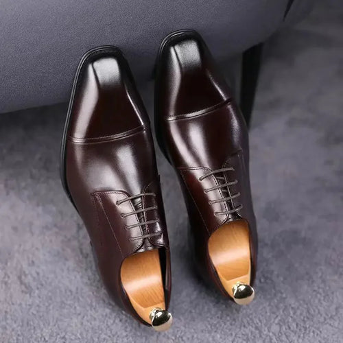 Eleglant Leather Mens Dress Shoes Black Formal Social Shoe Male Business Wedding Derby for Man Luxury Italian Oxford Loafers