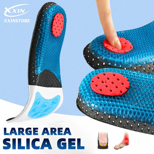 【Xxin】Spring Insole Basketball Sport Insoles for Men Women Silicone Arch Support Shoe Pad Size 35-46