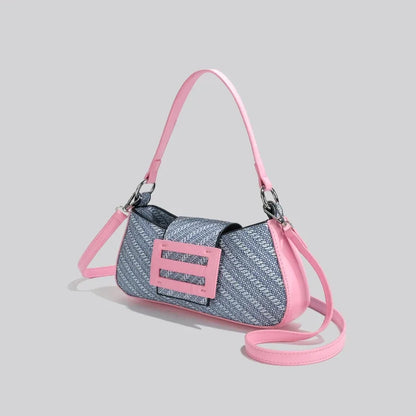 High Quality Women's Underarm Shoulder Bags Summer Fashion Pu Patchwork Party Handbags Elegant Chic Commute Crossbody Bag