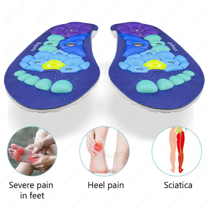 1 Pair Acupressure Foot Insoles For Men Women Orthopedic Gel Magnetic Shoe Inserts Magnet Technology Support Insole