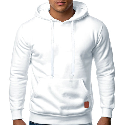 Men's autumn and winter solid color outdoor sports casual hoodie top