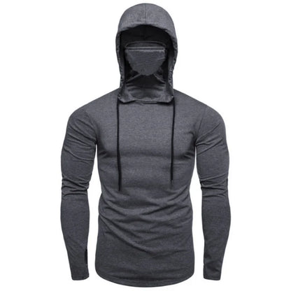 2025 Men Balaclava Zip Hoodie Winter Warm Casual Sweatshirt with Hooded Face Mask Zipper Design Sports Jacket Outdoor Activities
