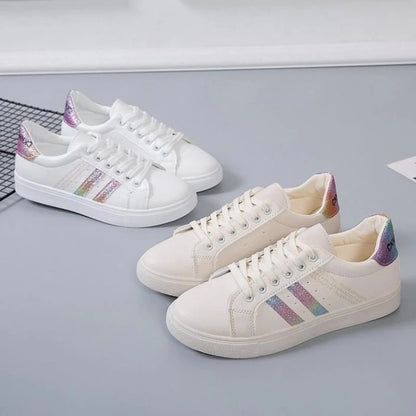 Women Casual Walking Shoes New Flat Woman White Sneakers Breathable Lace-Up Female Sneakers Fashion Student Vulcanized Shoes