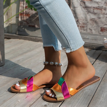 Luxury Designer Women Sandals  New Woven with Comfortable Women's Sandals Casual Bottom Summer Flat Woman Slippers