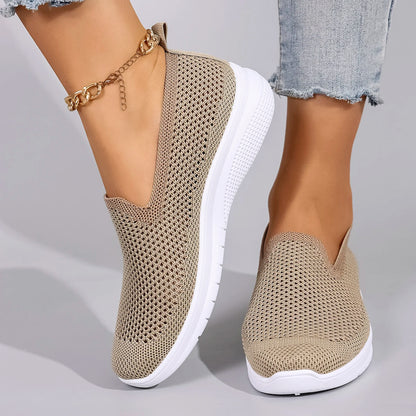 breathable mesh flat shoes