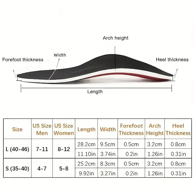 Orthotic Insole Arch Support Flatfoot Orthopedic Insoles for Feet Ease Pressure Heel Pads for Men Women Foot X/O Leg Correction