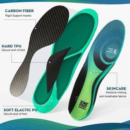 【Xxin】Carbon Fiber Insole Orthopedic Arch Support Shoe Insoles Pad Running Sport Shoe Insert Cushion Size37-46