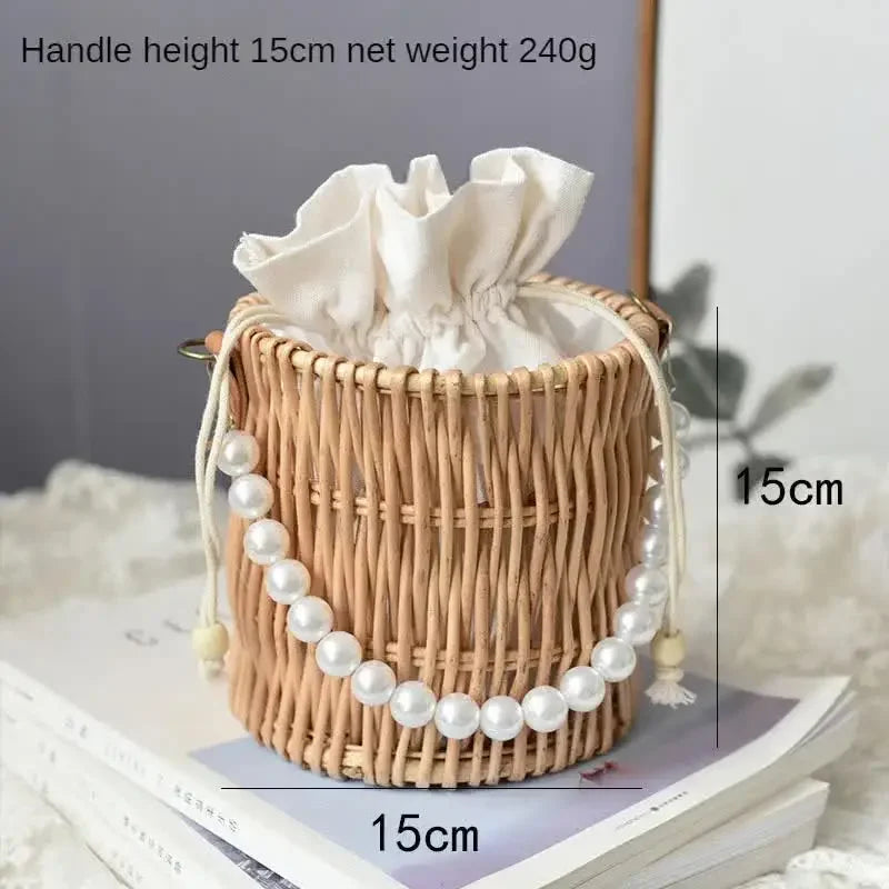 Straw Bags for Women Square Handbags Summer Rattan Shoulder Bags Handmade Knitted Storge Small Totes Bag 2025 New Fashion women