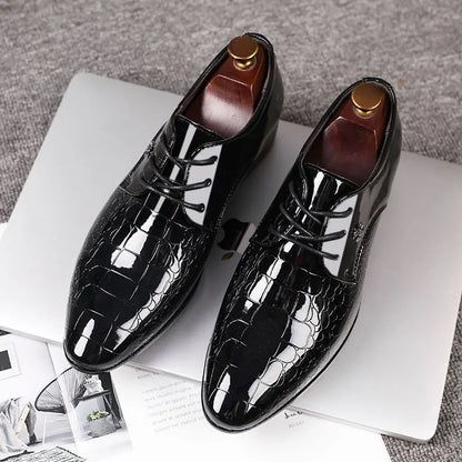 Luxury Men's Business Leather Shoes Black Formal Shoes Plus Size 38-49 Mens Wedding Shoe Lace Up Trend Shoes for Men Spring New